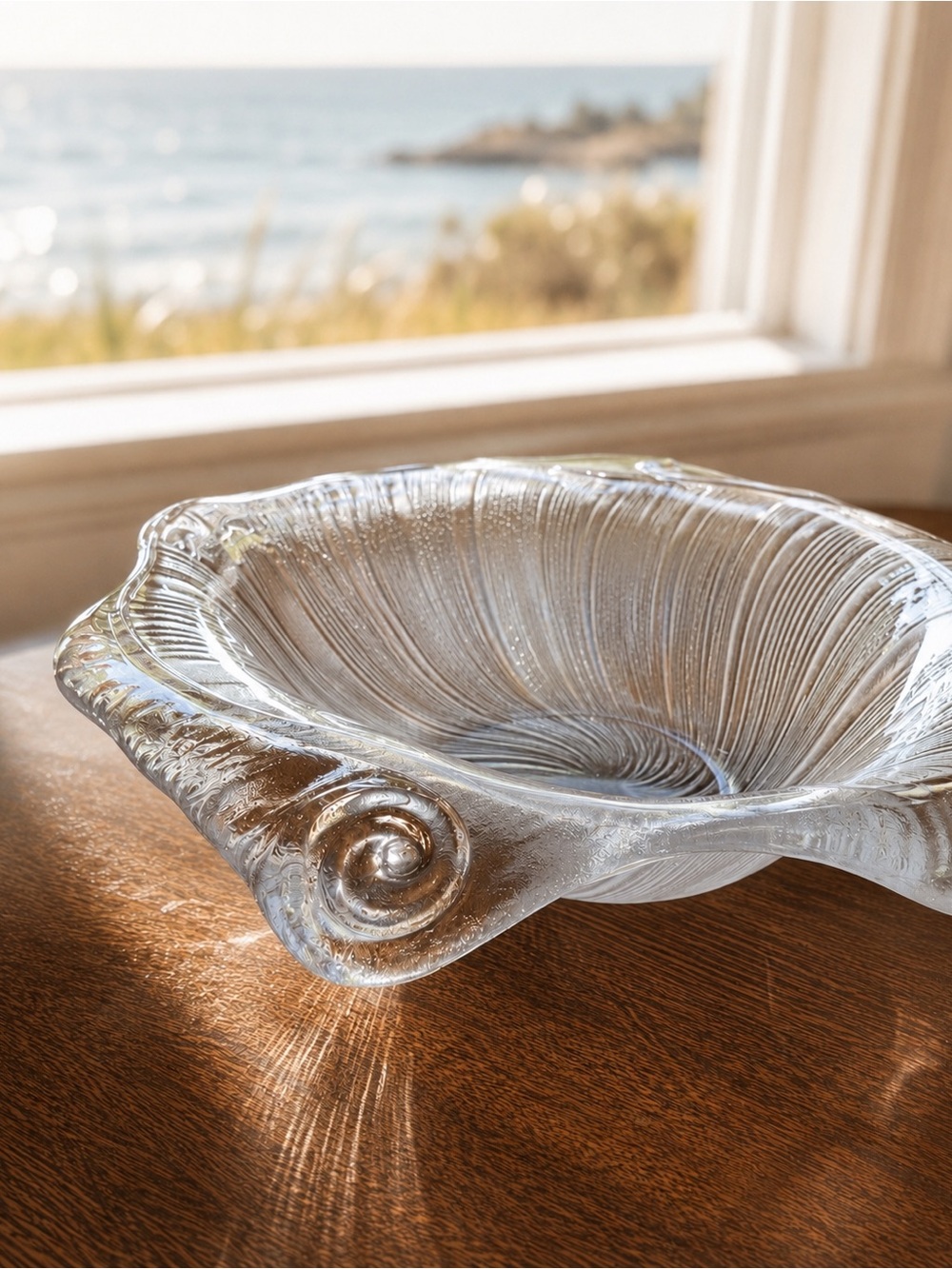 Mikasa Nova Seashell Glass Serving Bowl